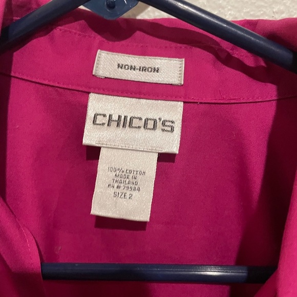Chico's Fuchsia Button-Down Shirt - Picture 3 of 5